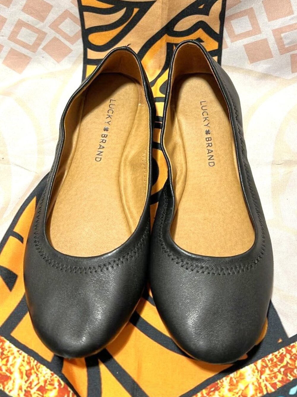 Lucky Brand Black Leather Ballet Flats – Size 6.5 / 37